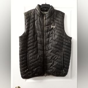 Men's Black Quilted Zip Up Vest With Pockets Size 2XL By Under Armour